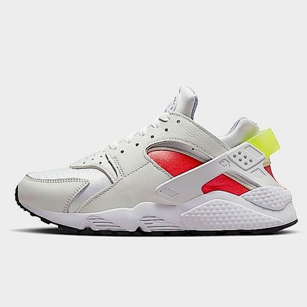 NIKE Women’s AIR HUARACHE White Bright Crimson Black Volt pink Size 7.5 - Picture 4 of 7